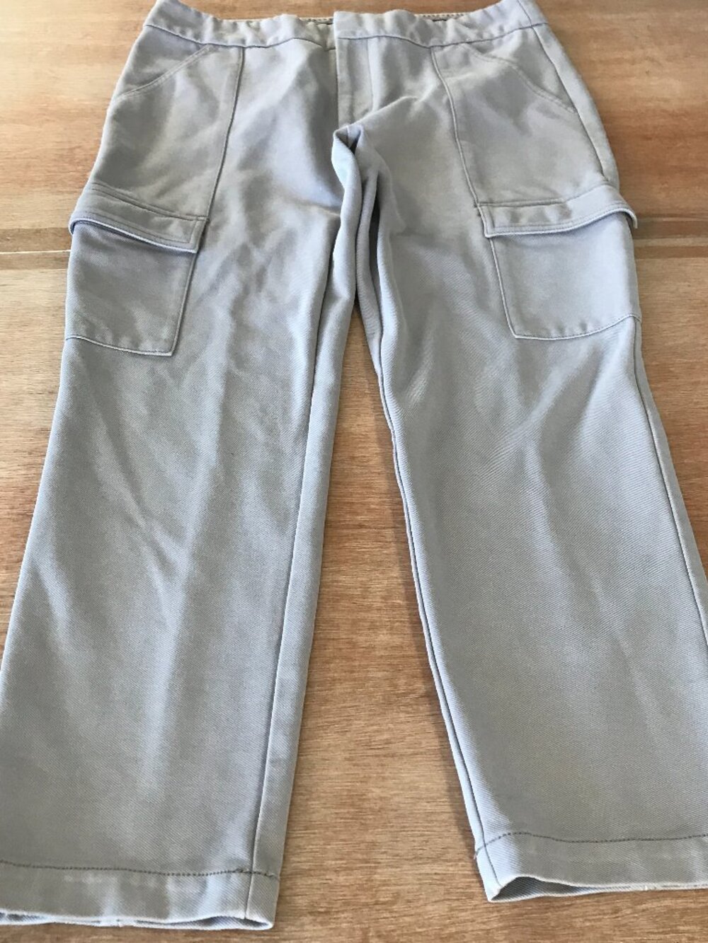 Anthropologie The Essential Slim Cargo Pants Women 12 Beige Mid Rise Sculpting